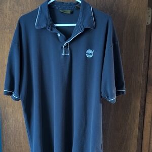 Timberland Blue Polo Shirt with White Trim